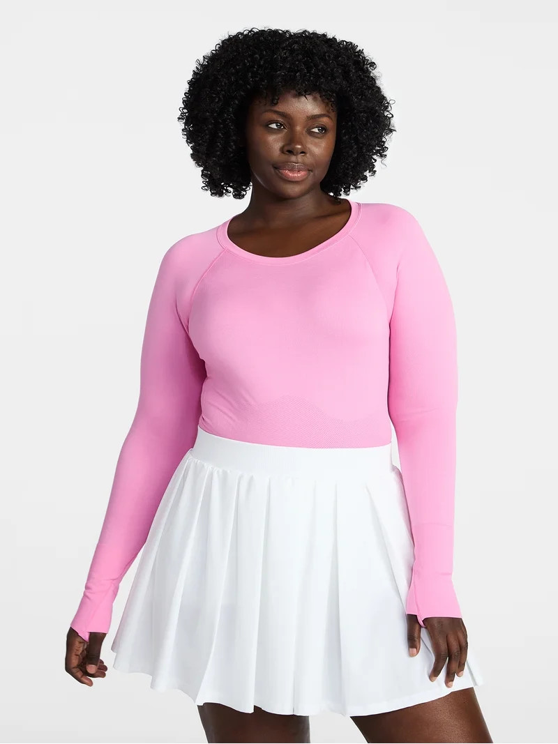 Avia Women's Seamless Tee with Long Sleeves, Sizes XS-XXXL | Walmart (US)