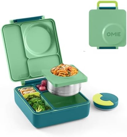 Omie OmieBox Kids Insulated Leakproof Bento Lunch Box with Food Jar (Meadow) | Amazon (US)