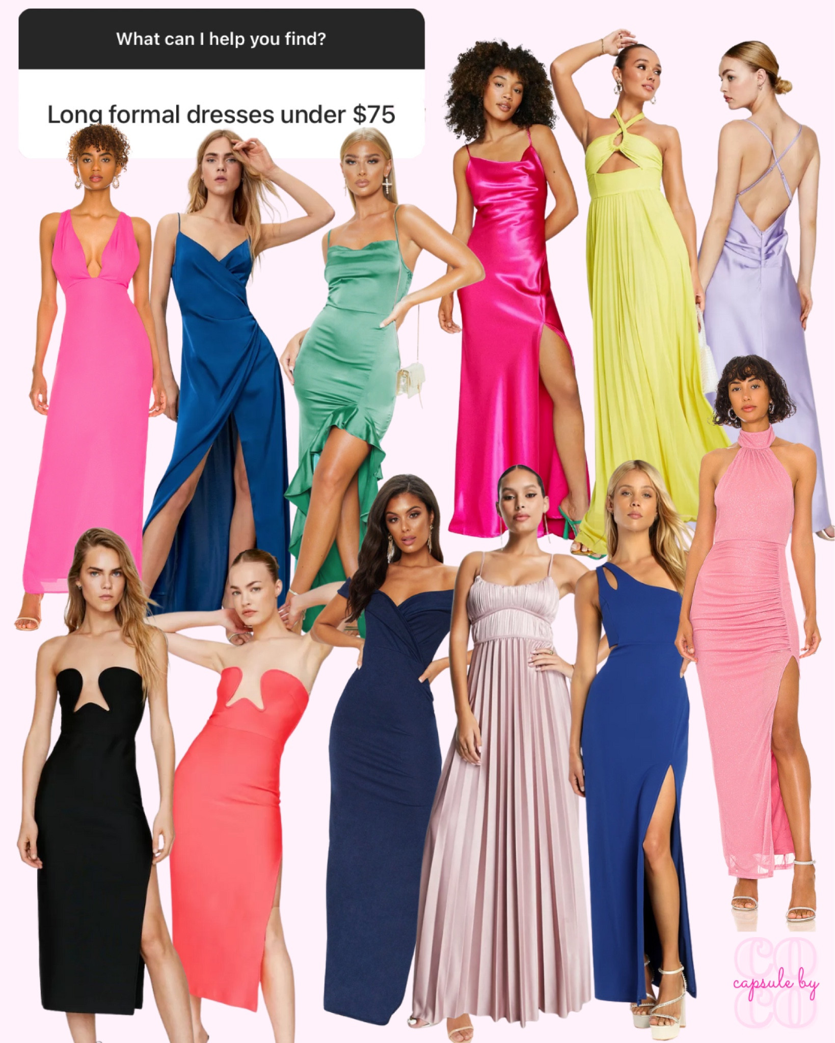 LONG FORMAL DRESSES UNDER $75 🪩🤍

Wedding guest dresses, homecoming dresses, prom dresses, formal dresses, sorority, college, Ole Miss, capsulebycoco



#LTKstyletip #LTKwedding #LTKU