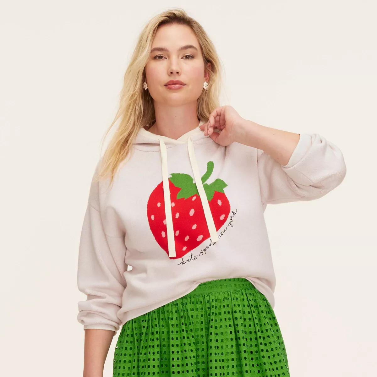 Women's Strawberry Hooded Sweatshirt - kate spade new york x Target Cream | Target