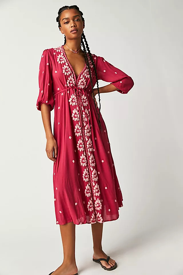 Embroidered Fable Midi Dress | Free People (Global - UK&FR Excluded)