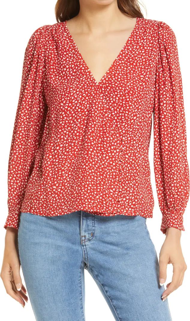 Madewell Kinston Park Picnic Side Button Wrap Top | Nordstrom | Nordstrom