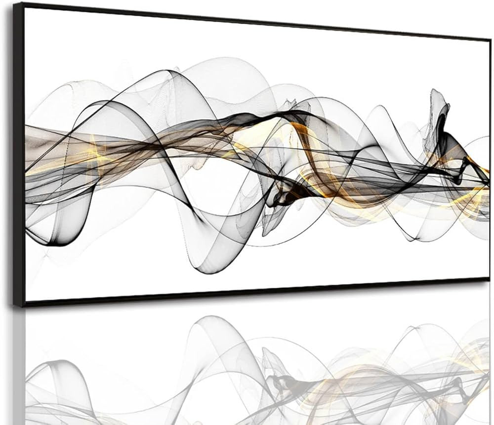 Black and Gold Wall Decor - Large Size Modern Black And White Abstract Wall Art Canvas Prints Pic... | Amazon (CA)