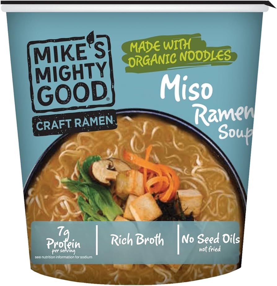 Mike's Mighty Good Vegetarian Miso Ramen Soup - Instant Ramen Noodles Cups - Organic Instant Nood... | Amazon (US)