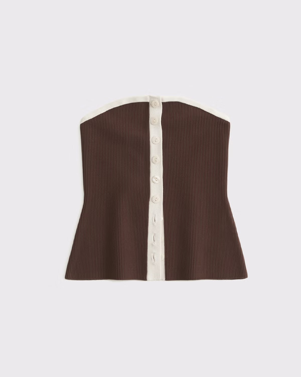 Ottoman Button-Front Tube Top | Abercrombie & Fitch (US)