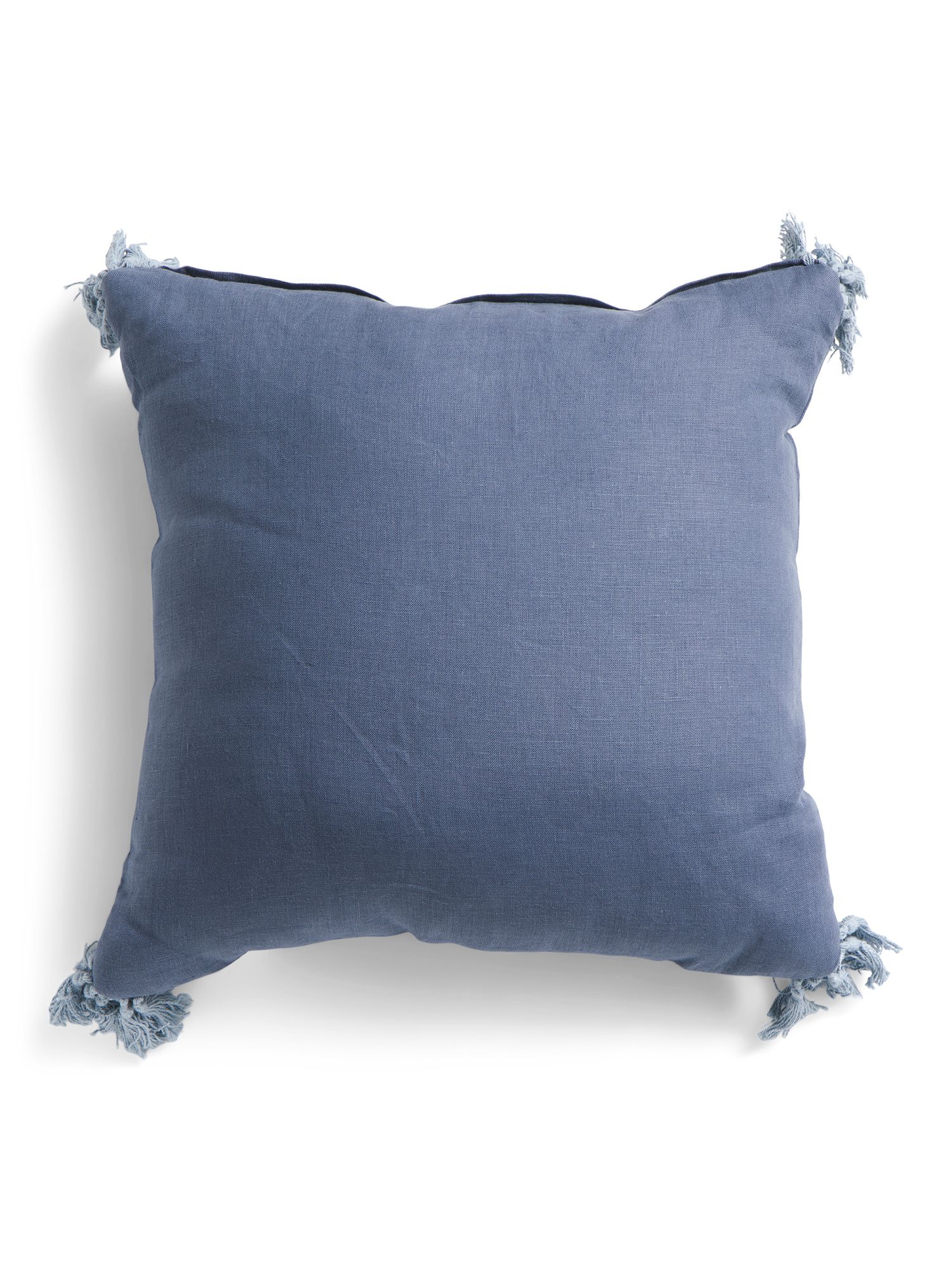 20x20 Linen Look Pillow With Corner Tassels | TJ Maxx