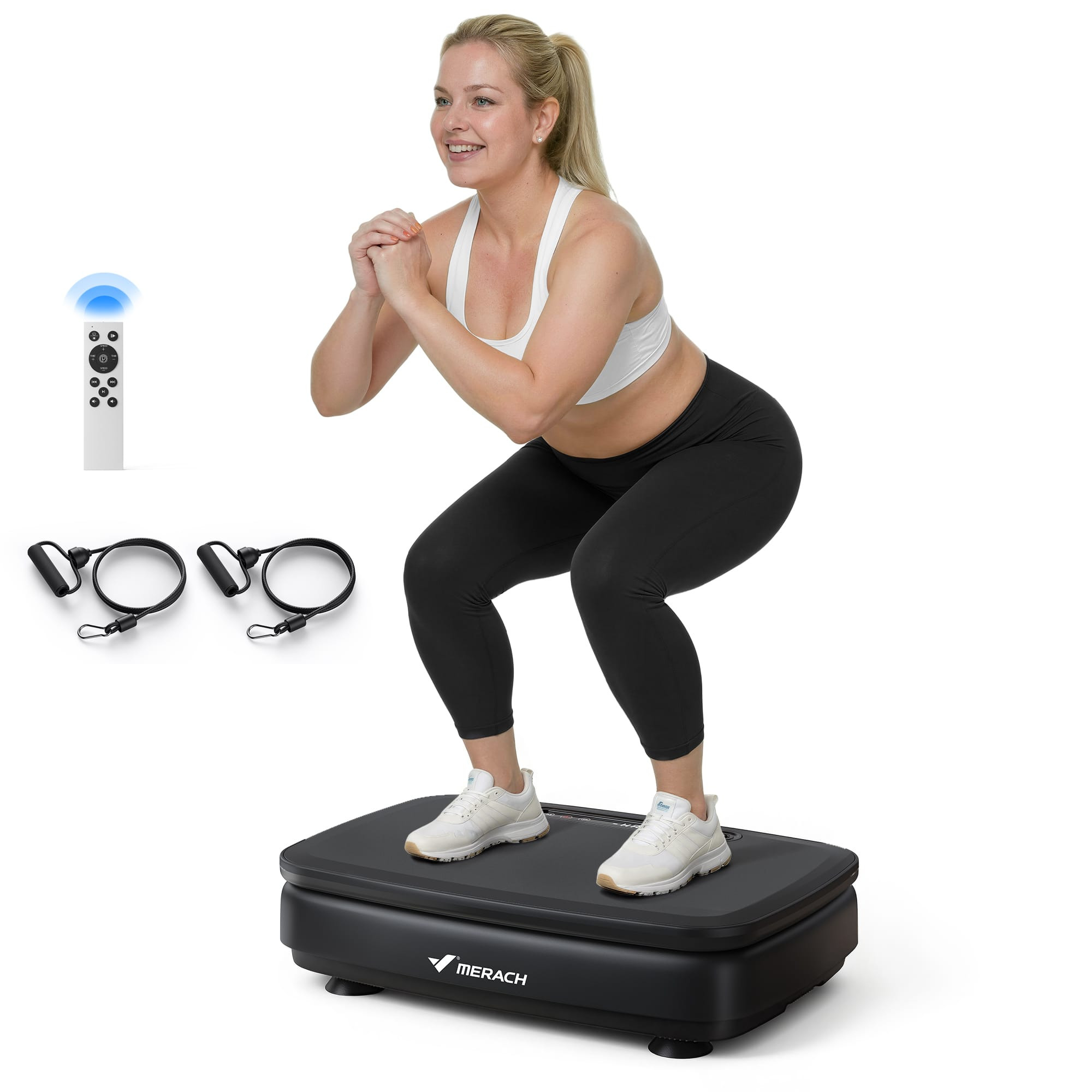 MERACH - Vibration Plate Exercise Machine, Whole Body Workout, Lymphatic Drainage and Fitness - Black | Best Buy U.S.