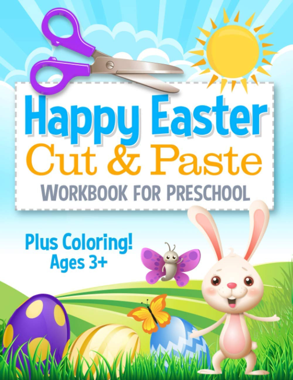 Happy Easter Cut and Paste Workbook for Preschool: Coloring and Cutting Kids Activity Book Easter... | Amazon (US)