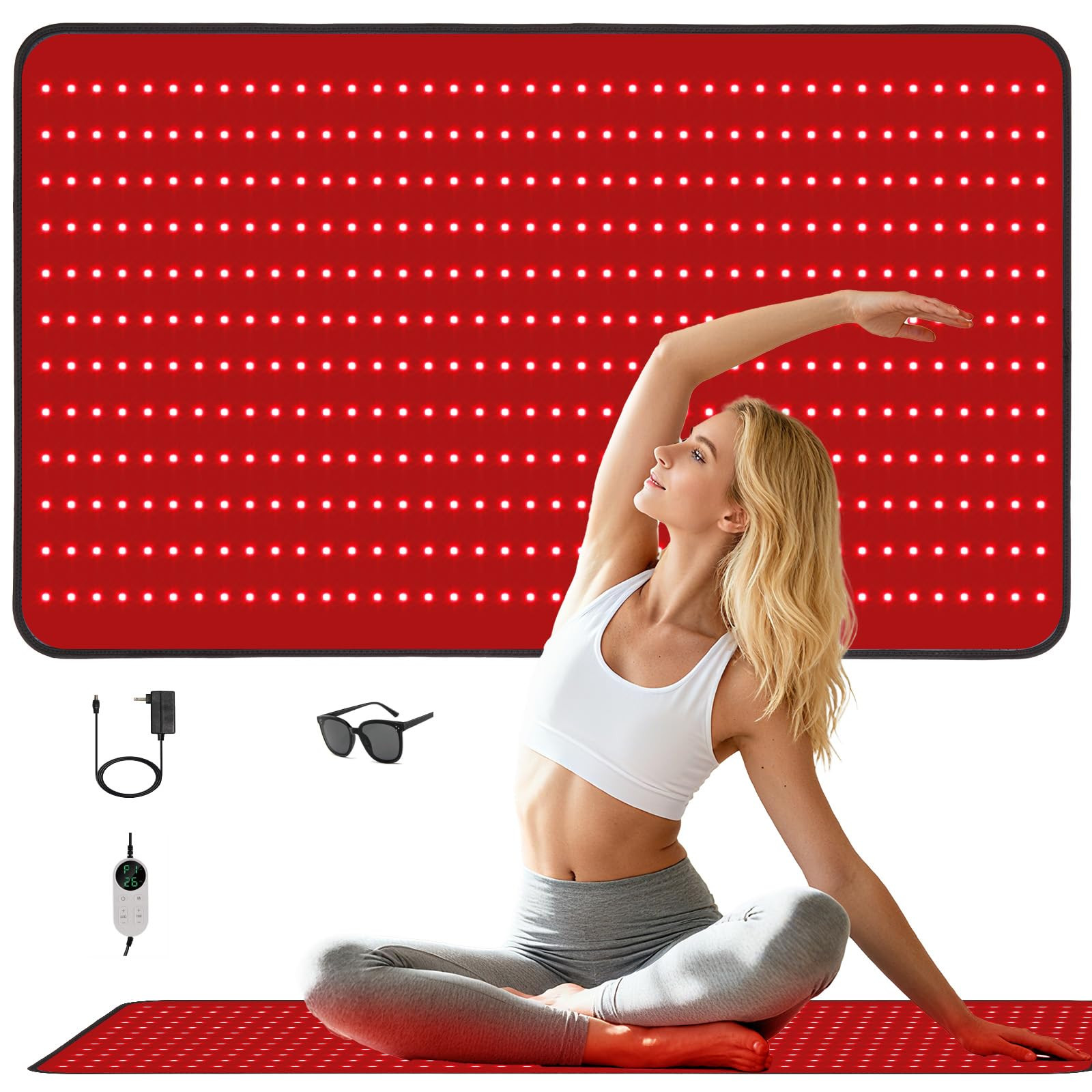 Red Light Therapy Mat for Full Body, Foldable 480LEDs Near Infrared Light Therapy Pad, 660nm& 850... | Amazon (US)
