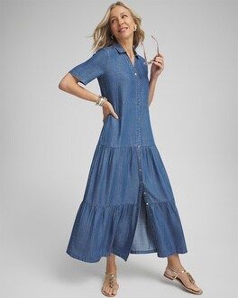 Faux Denim Tiered Shirt Dress | Chico's