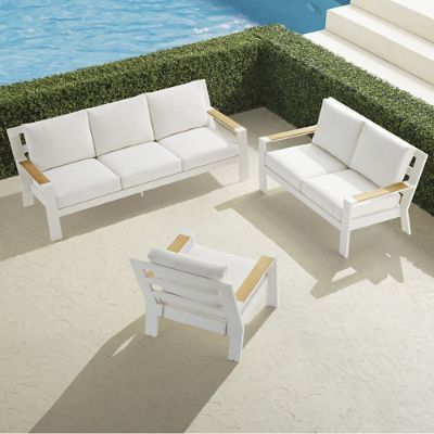 Calhoun 3-pc. Sofa Set in Matte White Aluminum | Frontgate