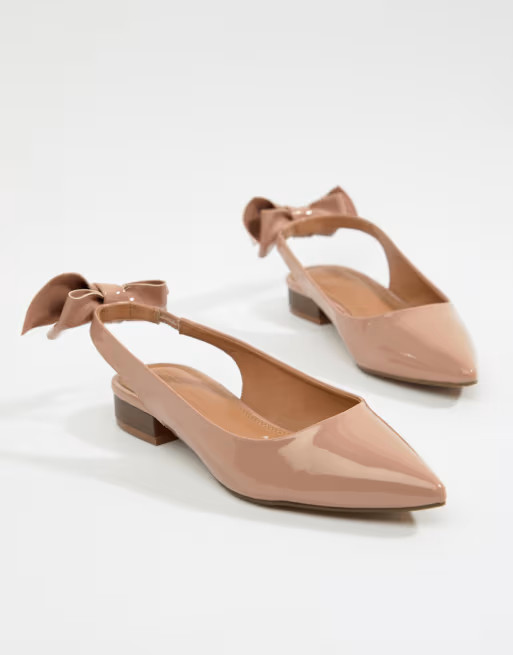 ASOS DESIGN Larissa bow slingback ballet flats | ASOS UK