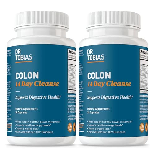 Dr. Tobias Colon 14 Day Cleanse, Advanced Gut Cleanse Detox for Women & Men with Cascara Sagrada, Psyllium Husk, Senna Leaf & Probiotics, Non-GMO Colon Cleanse, 2 Bottles of 28 Capsules (1-2 Daily) | Amazon (US)