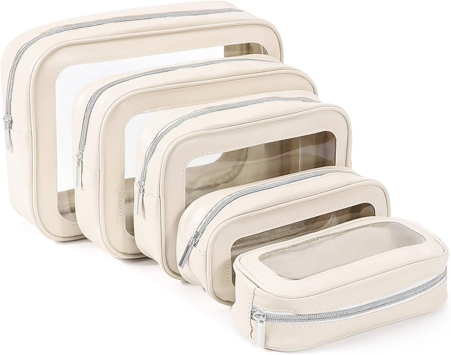 5PCS Diaper Bag Organizer Pouch Set, TSA Approved Toiletry Bag，Clear Waterproof TPU Makeup Bag ... | Amazon (US)