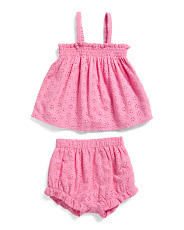 Infant Girls 2pc Embroidered Eyelet Smocked Tank Top And Bloomers Set | Baby | Marshalls | Marshalls