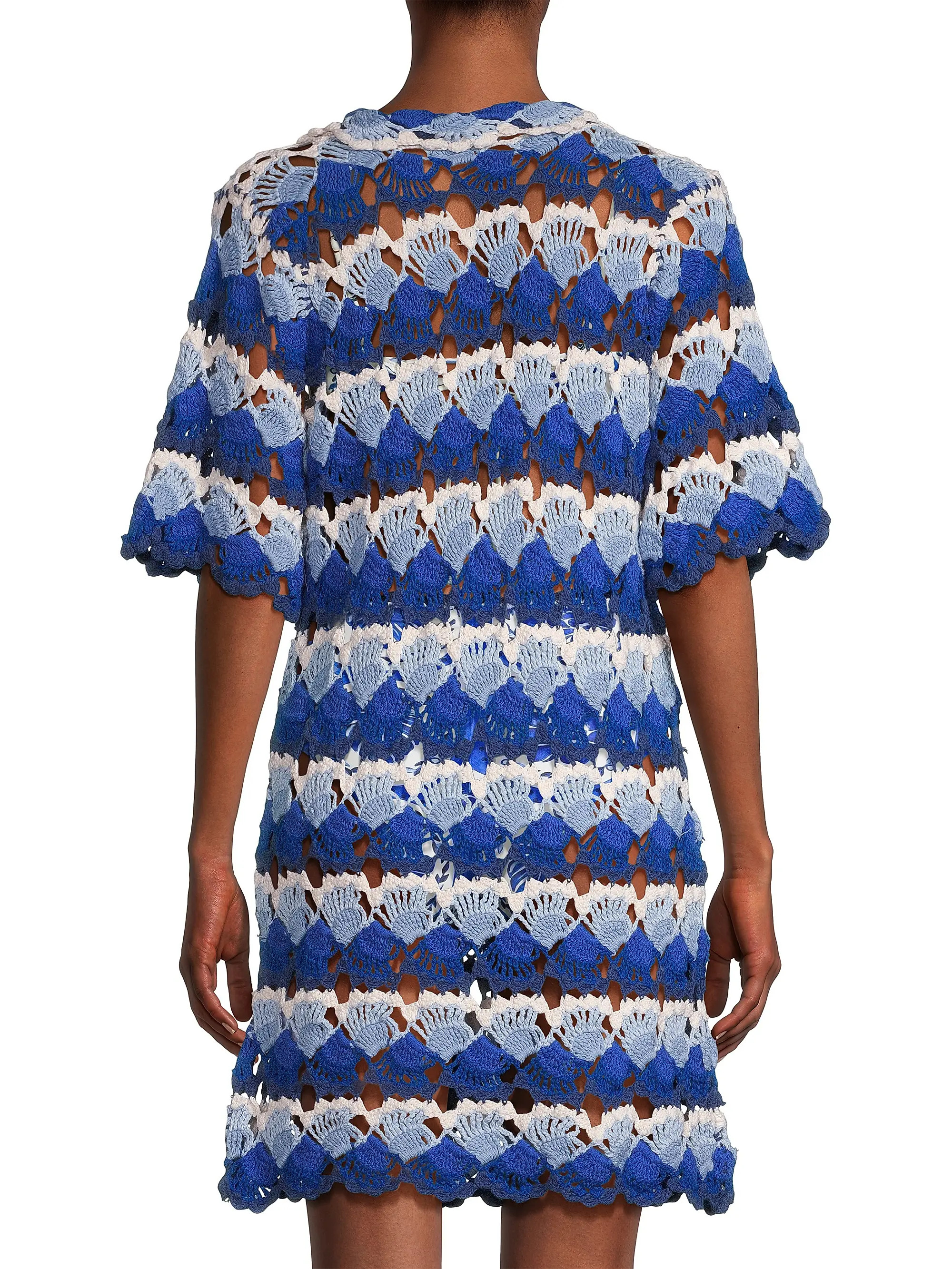 Striped Crocheted Cotton Cover-Up | Saks Fifth Avenue