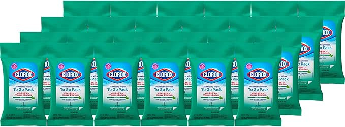 Clorox Disinfecting Wipes To Go Pack, Bleach Free, Fresh Scent, 9 Count, Pack of 24 (Pack May Var... | Amazon (US)