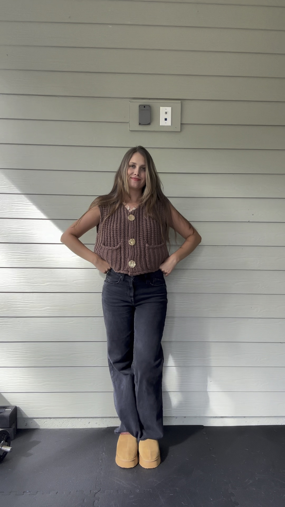 ootd as a sahm 
viral Amazon sweater vest 