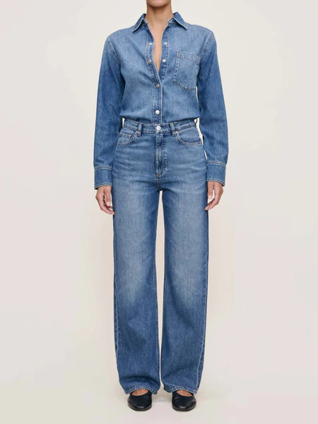 Karmine Refined Wide Leg High Rise 31" Jeans | Lapis | DL 1961 Women