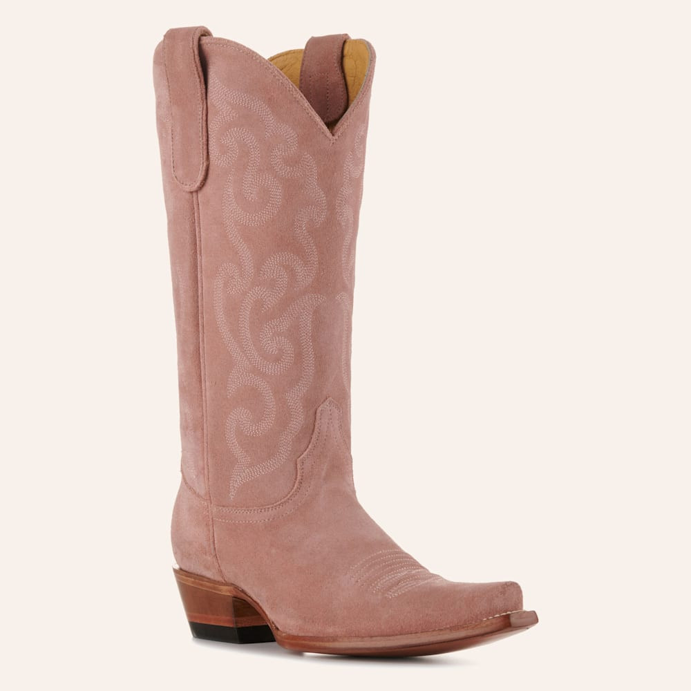 Cavender’s Women’s Suede Pink with Tonal Embroidery Snip Toe Cowboy Boots | Cavender's