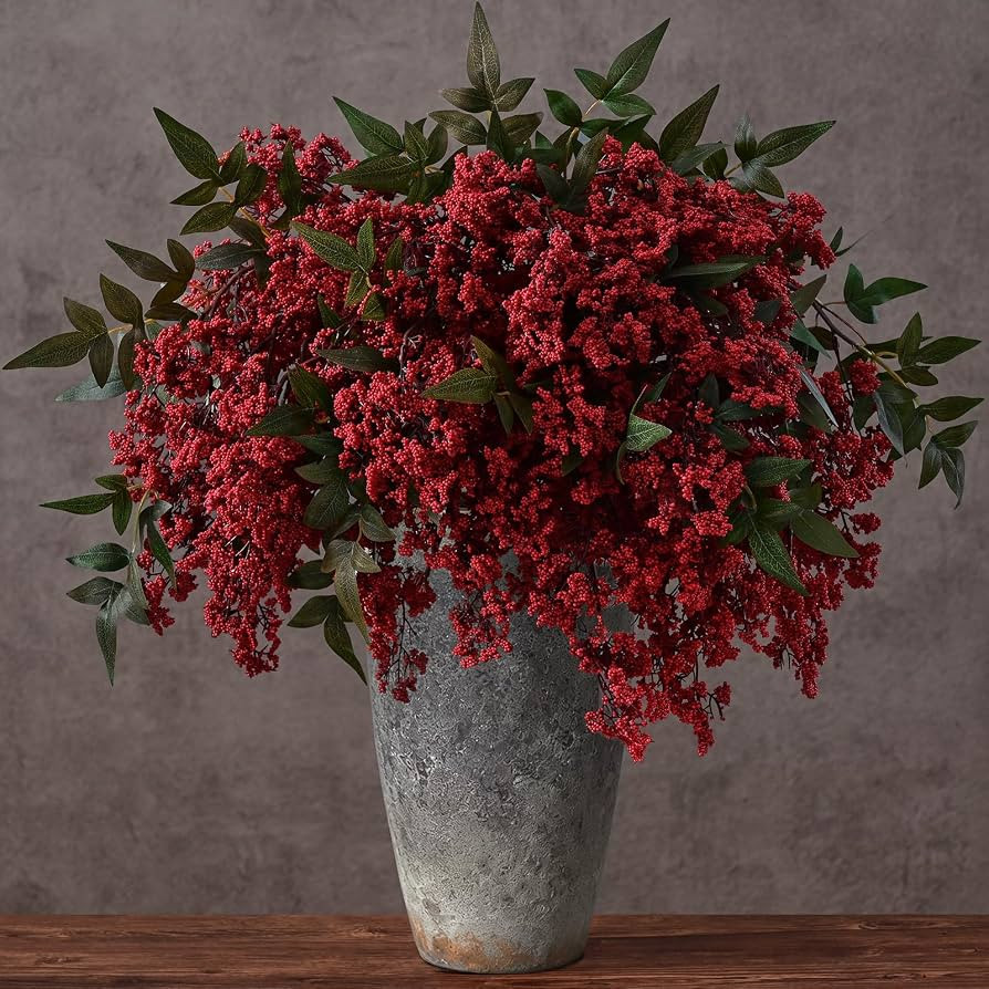 Waipfaru 43In Faux Berry Stems for Vase, Flower Picks Faux Branches Fall Decor Floral Picks Stems... | Amazon (US)