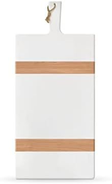 Chloe and Cotton Acacia Wood 22.5 Inch White Oversized Serving Board With Handle | Charcuterie Bo... | Amazon (US)