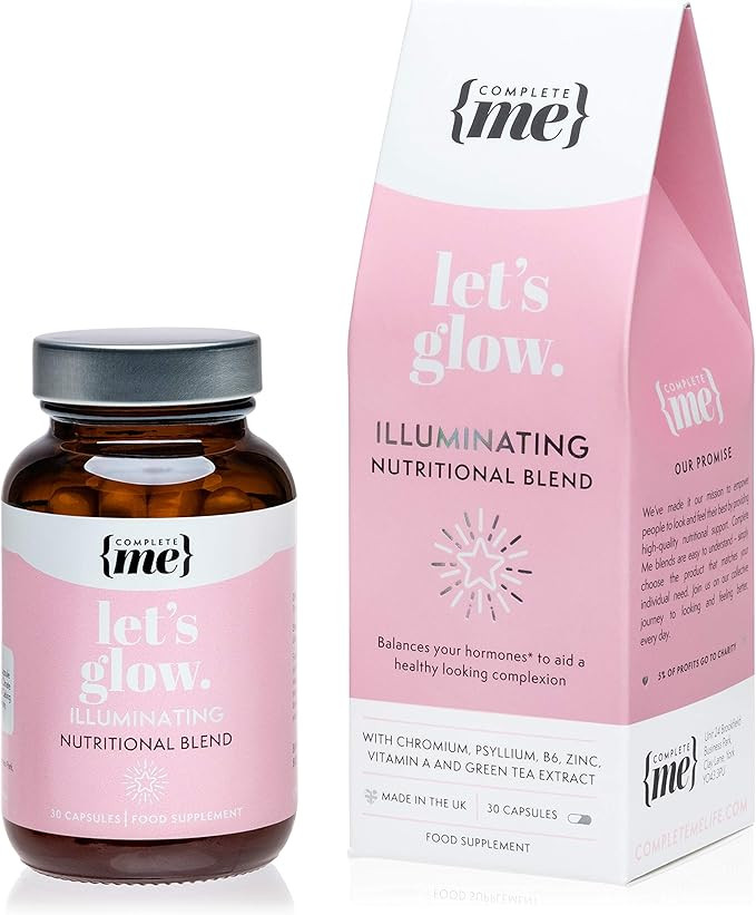 Complete Me Let’s Glow Supplements for Clearer Looking Skin, Vitamin B6, Vitamin A & Zinc | Amazon (UK)