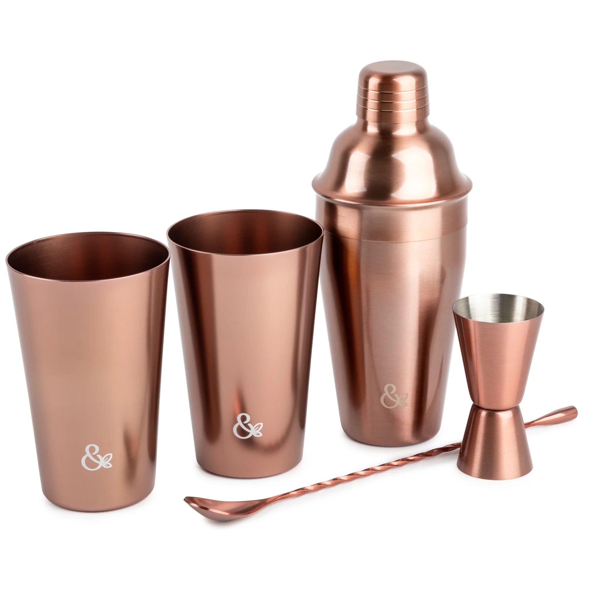 Thyme & Table Stainless Steel Mixology Bar Kit, Rose Gold, 5 Piece Set - Walmart.com | Walmart (US)