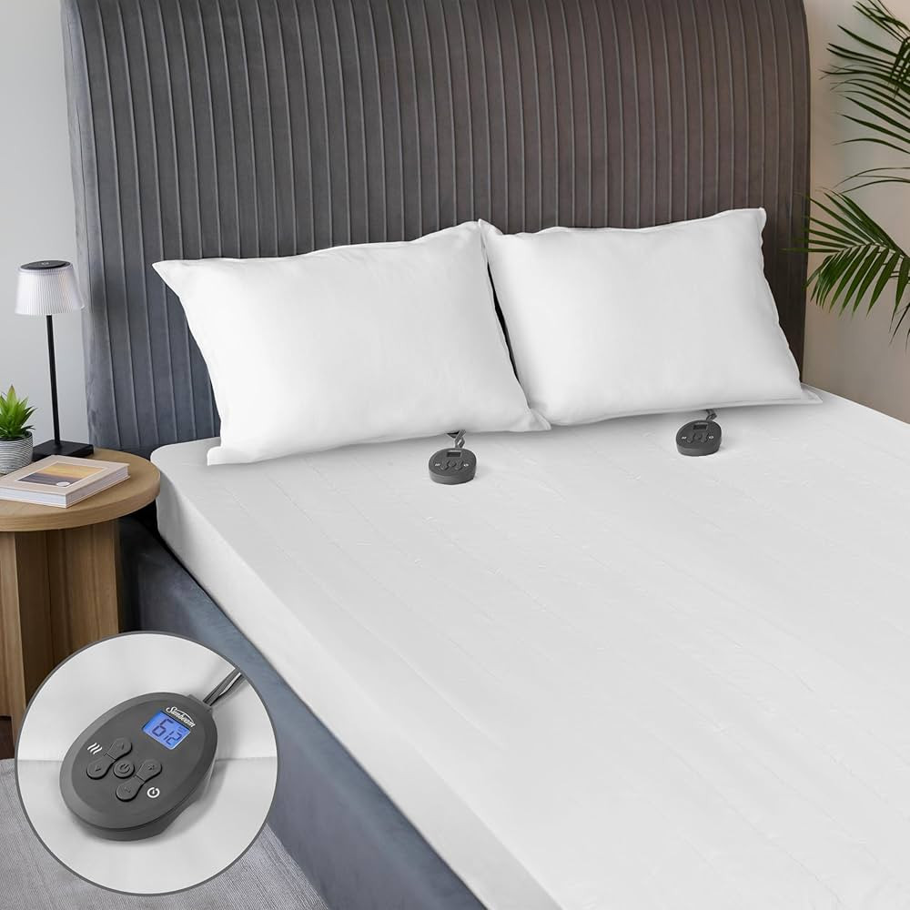 Sunbeam Restful Quilted Electric Heated Mattress Pad King Size, 76" x 80", Upgraded Memory Contro... | Amazon (US)