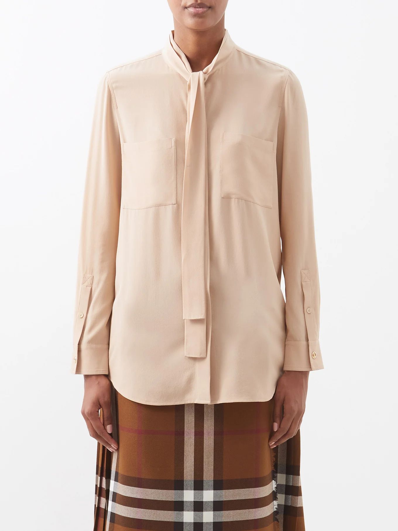 Tie-neck silk blouse | Burberry | Matches (US)