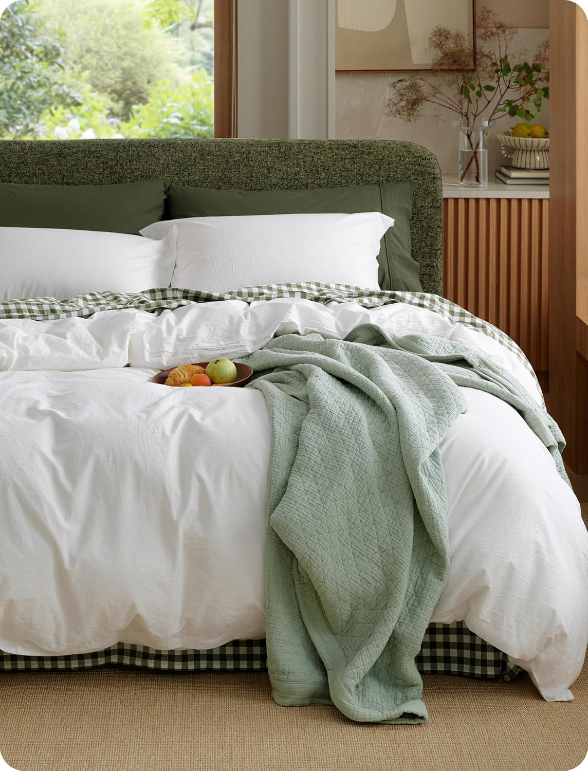 Bedsure PureWoven 100% Washed Cotton Duvet Cover Set, King Size, 3-PC | Amazon (US)