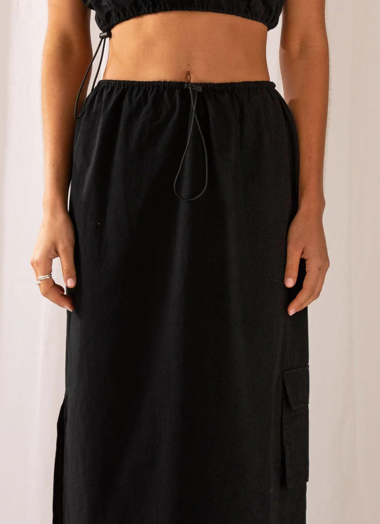 I'm Totally Buggin Cargo Midi Skirt - Black | Peppermayo (Global)