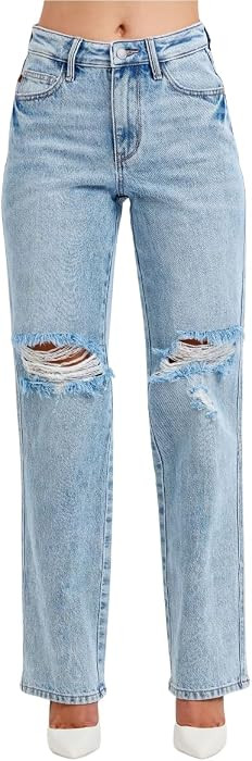 Judy Blue High Rise Rigid Magic 90's Straight Jeans | Amazon (US)