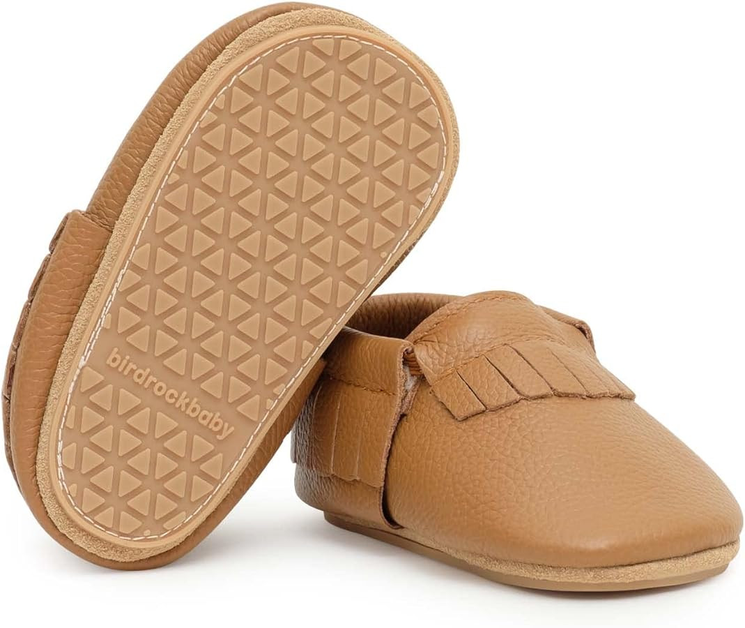 BirdRock Baby Hard Sole Moccasins - Genuine Leather Shoes for Boys and Girls | Amazon (US)