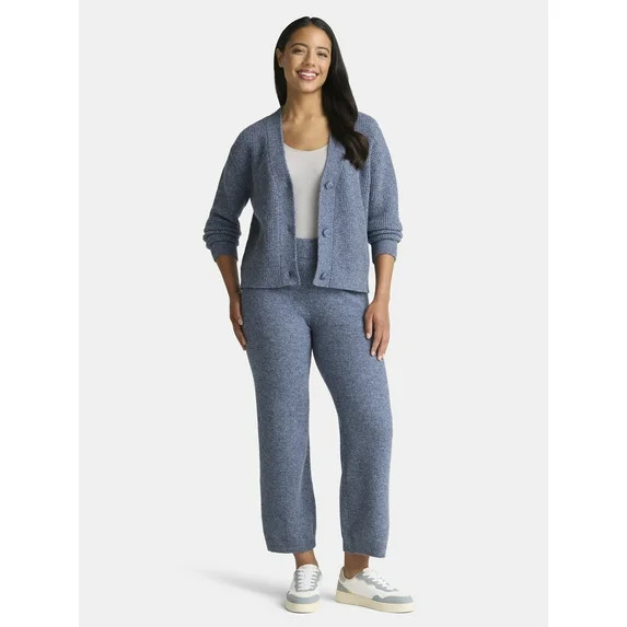 Time and Tru Women's Cardigan and Pants Sweater Set, 2-Piece, Sizes XS-XXXL | Walmart (US)