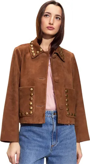 Cynthia Rowley Studded Suede Cropped Jacket | Nordstrom | Nordstrom