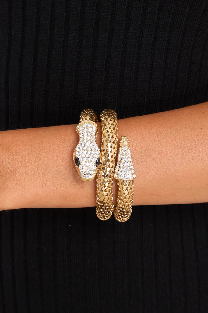 Wildfire Within Gold Crystal Bracelet | Red Dress 