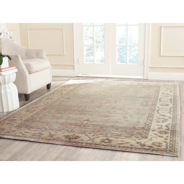 Safavieh Couture Hand-knotted Oushak Podgorka Traditional Oriental Wool Rug with Fringe - 9' x 12... | Bed Bath & Beyond