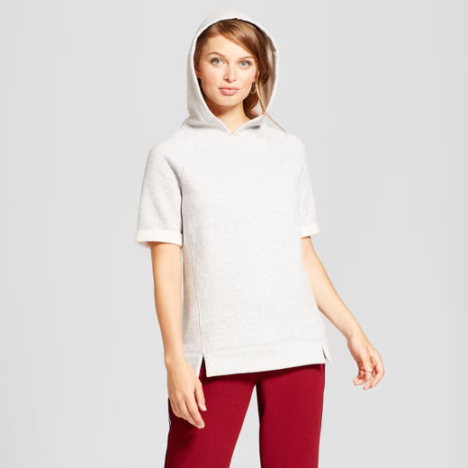 Women's Short Sleeve Hoodie Tunic - A New Day™ Smoked Pink M | Target