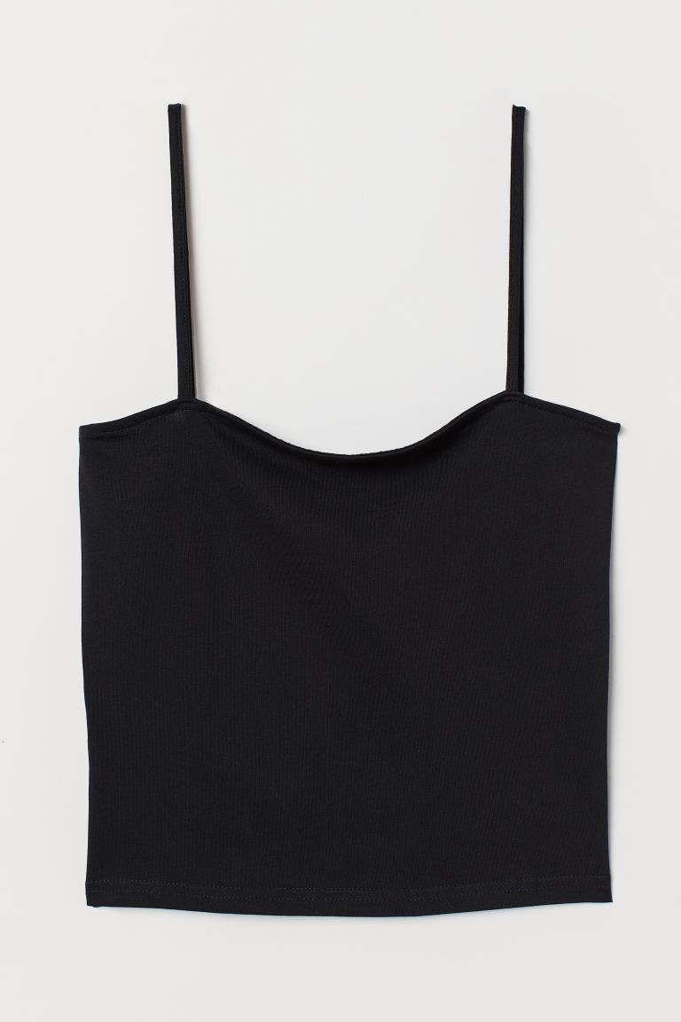 Cropped, fitted top in cotton jersey with narrow shoulder straps. | H&M (UK, MY, IN, SG, PH, TW, HK)