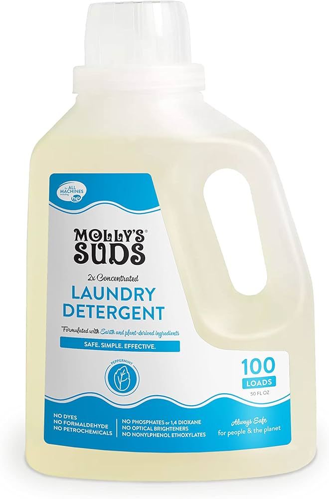 Molly's Suds Liquid Laundry Detergent | Natural Laundry Detergent Soap for Sensitive Skin, 2x Con... | Amazon (US)