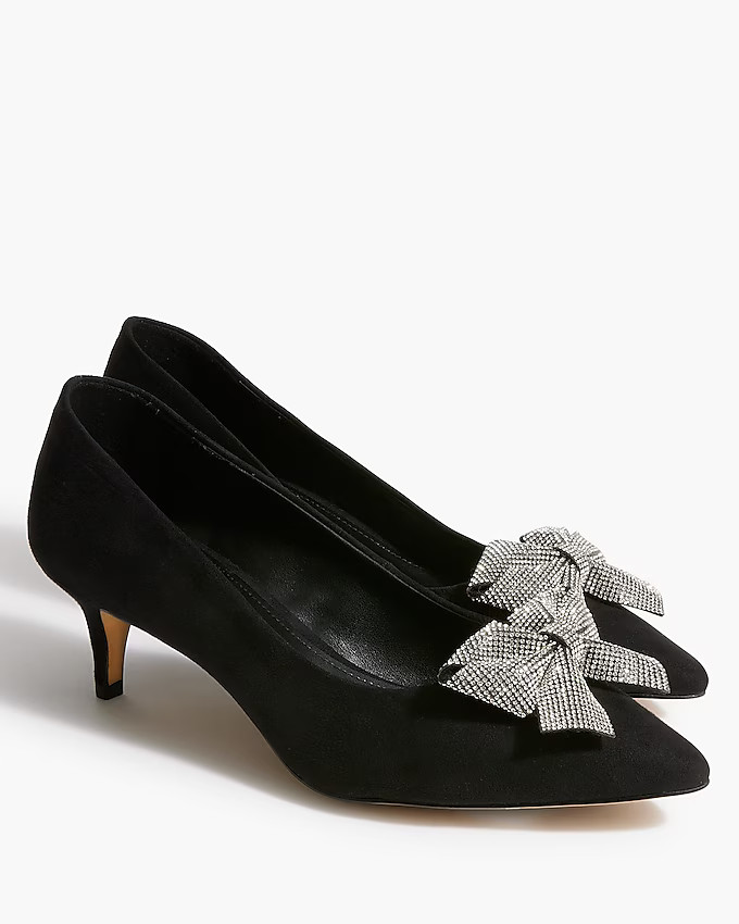 Rhinestone bow Esme heels | J.Crew Factory