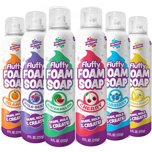 Tub Works® Fluffy Foam Soap, Variety 6 Pack | Shape, Mold & Create Bath Art with Soft Bath Foam ... | Amazon (US)