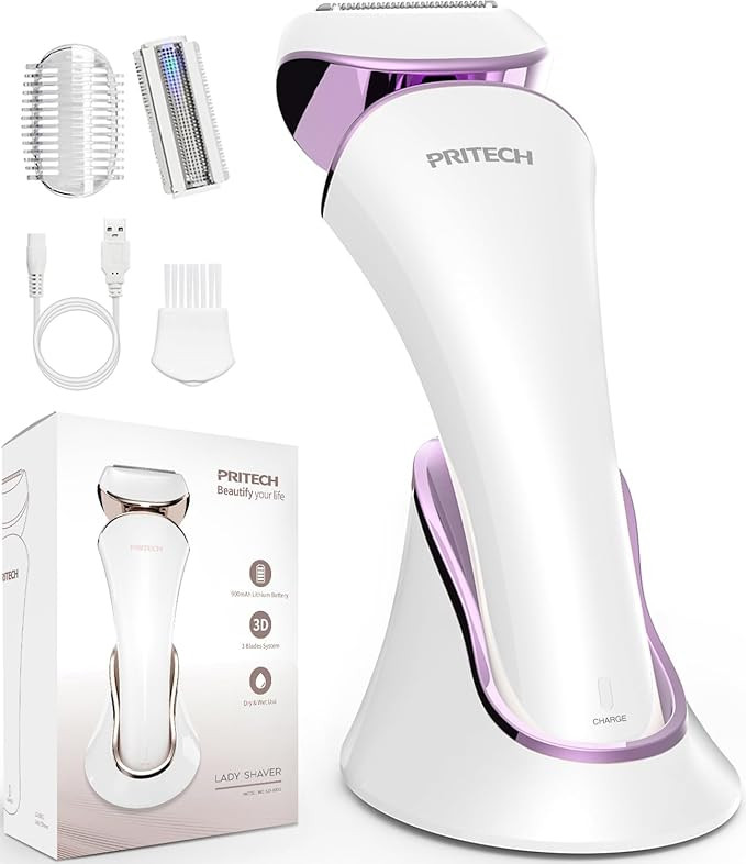 PRITECH Electric Razor for Women - Rechargeable Shaver for Women Portable Lady Shaver for Legs, A... | Amazon (US)
