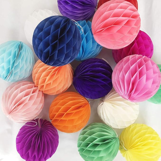 20pcs Honeycomb Flower Balls Party Honeycomb Balls Decoration Paper Flower Balls Tissue Paper Flo... | Amazon (US)