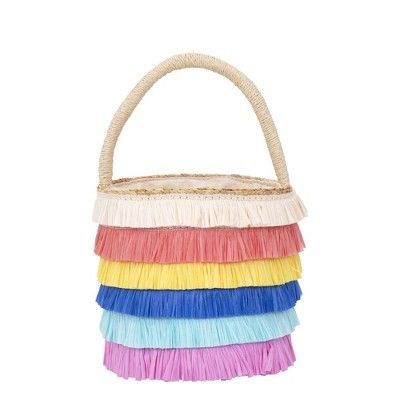 Meri Meri - Raffia Fringed Woven Straw Bag - Handbags - 1ct | Target