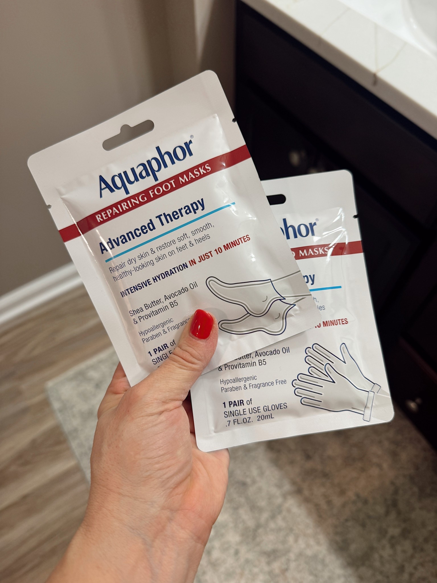 Ten minutes of self care for mom on a Monday afternoon - gotta love nap time! 🥰

Currently have these Aquaphor booties on to moisturize my dry feet. My nail tech recommended them a few years ago, and WOW am I glad she did. They keep my feet soft and hydrated between pedicures. Such a solid bang for just a few bucks. 👏🏼

I’m going to do the gloves while watching Bridgerton later. I’m on round 2 of this new season. 🤭 

Linking both here for those who want to add to their beauty routine. 

#LTKmomlife #LTKselfcare #LTKSeasonal