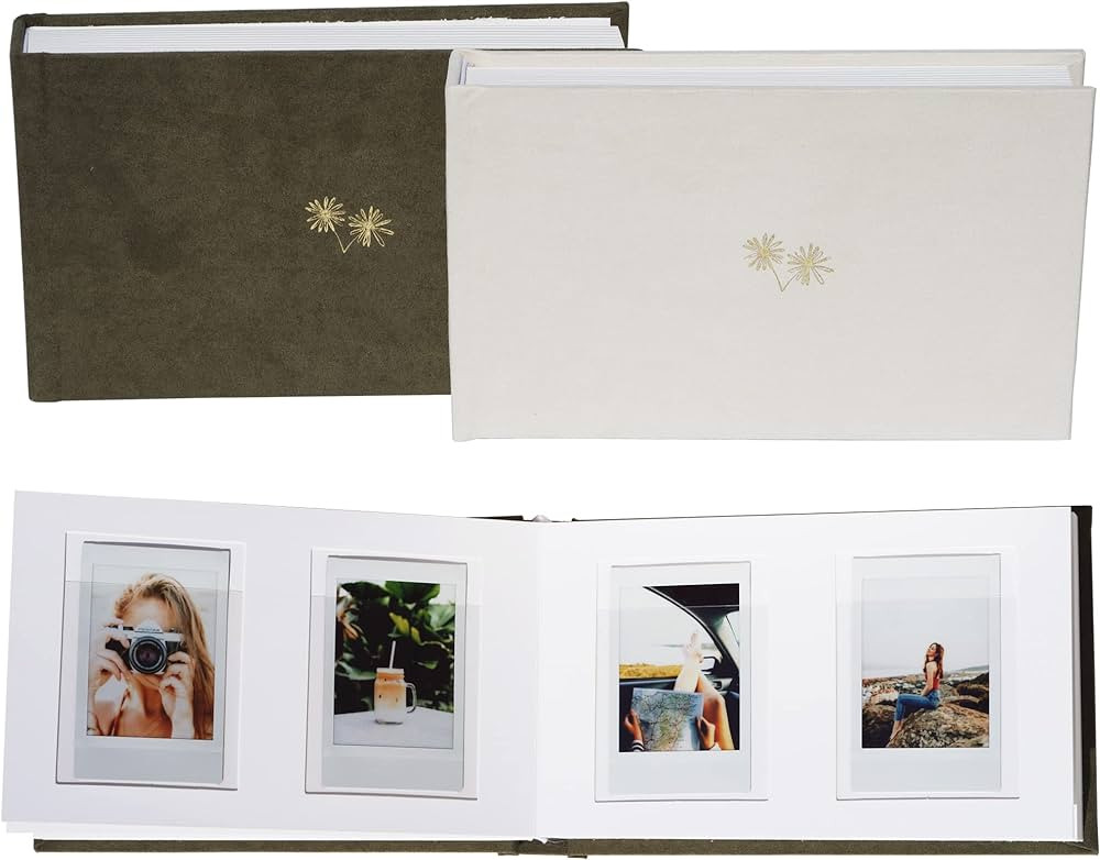 3 Inch Vegan Leather Hardcover Mini Photo Album with Writing Space 52 Pockets Compatible with Fuj... | Amazon (US)