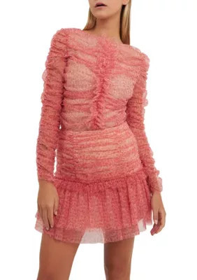 Endless Rose Women's Floral Tulle Long Sleeve Top | Belk