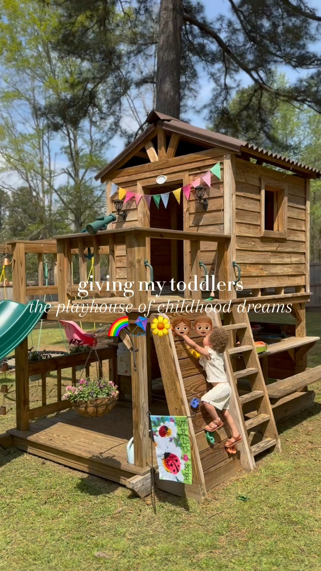 Give me all the colorful fun things 🤭🌈🏡🧸 no sad beige mom playhouse here heheh- is there anything else you can think of that we should add?! I want things that will grow with them and their friends for years to come